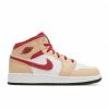 Air Jordan 1 Mid Light Curry Cardinal Red