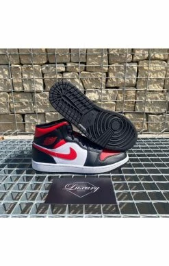 Air Jordan 1 Mid White Black Red -MIKINY Prodejní prodejna air jordan 1 white black red 1 2