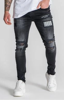 Gianni Kavanagh Pánské Černé Jeany Barcode 2.0