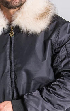Gianni Kavanagh Black Bomber Jacket With Fur Collar -MIKINY Prodejní prodejna gianni kavanagh black bomber jacket with fur collar 5