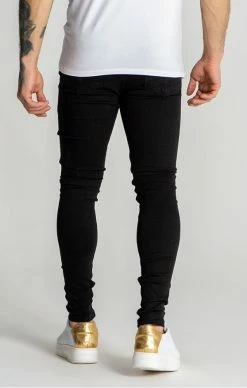 Gianni Kavanagh Pánské Černé Jeany Destroyed -MIKINY Prodejní prodejna gianni kavanagh black core destroyed jeans 2