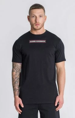 Gianni Kavanagh Pánské Černé Triko