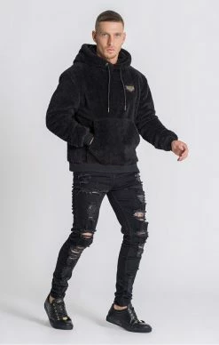 Gianni Kavanagh Černá Pánská Mikina Sherpa -MIKINY Prodejní prodejna gianni kavanagh black teddy sherpa hoodie 2