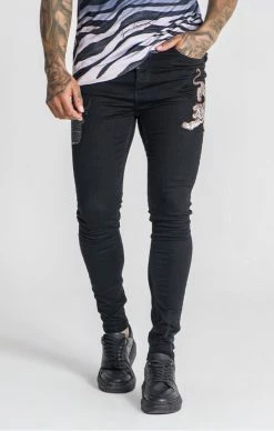 Gianni Kavanagh Černé Jeany Tigr -MIKINY Prodejní prodejna gianni kavanagh black tiger jeans 2