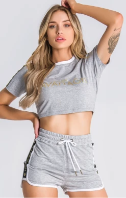 Gianni Kavanagh Grey Melange Cropped Tee