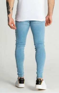 Gianni Kavanagh SvětleModré Pánské Jeany Destroyed -MIKINY Prodejní prodejna gianni kavanagh light blue core destroyed jeans 3