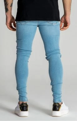 Gianni Kavanagh SvětleModré Pánské Jeany -MIKINY Prodejní prodejna gianni kavanagh light blue core ripped jeans 3