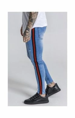Gianni Kavanagh Light Blue Jeans With Red Stripe 3 Gianni Kavanagh Light Blue Jeans With Red Stripe -MIKINY Prodejní prodejna gianni kavanagh light blue jeans with red stripe 1