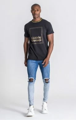 Gianni Kavanagh Modré Jeany Děravé Kolena 9 Gianni Kavanagh Modré Jeany Děravé Kolena -MIKINY Prodejní prodejna gianni kavanagh medium blue faded jeans 4