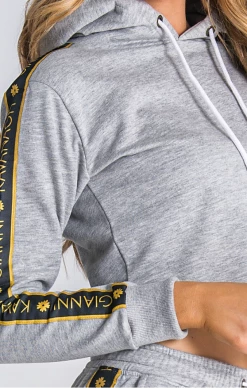 Gianni Kavanagh Melange Cropped Hoodie With GK Ribbon -MIKINY Prodejní prodejna gianni kavanagh melange cropped hoodie with gk ribbon 2