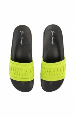 Gianni Kavanagh Neon Yellow Slides