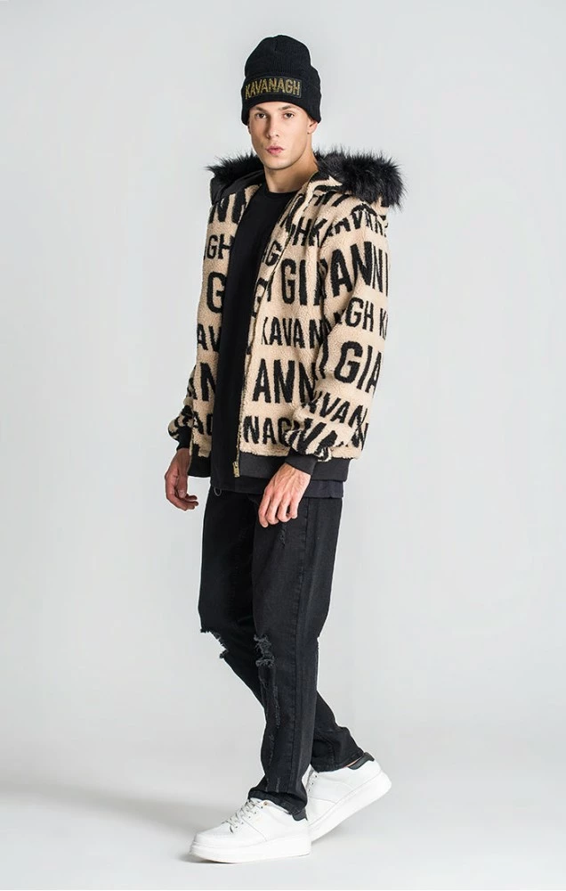 Gianni Kavanagh Pánská Béžová Bunda Beige Bronx Sherpa Jacket 4 Gianni Kavanagh Pánská Béžová Bunda Beige Bronx Sherpa Jacket – Bild 4