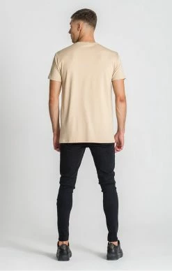 Gianni Kavanagh Pískéví Bílé Tričko -MIKINY Prodejní prodejna gianni kavanagh panske bezove tricko essential maxi slim 3