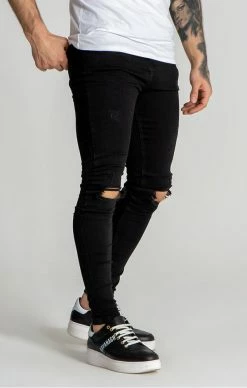 Gianni Kavanagh Pánské Černé Jeany -MIKINY Prodejní prodejna gianni kavanagh panske cerne jeany core ripped 2