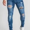 Gianni Kavanagh Pánské Modré Jeany Dark Blue Ride Skinny