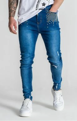 Gianni Kavanagh Pánské Modré Skinny Jeany Astral
