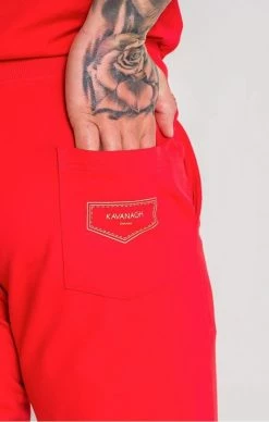 Gianni Kavanagh Červené Tepláky -MIKINY Prodejní prodejna gianni kavanagh red core 20 joggers 4