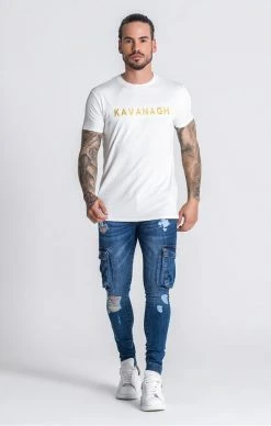 Gianni Kavanagh Béžové Triko -MIKINY Prodejní prodejna gianni kavanagh ribbed core tee 2