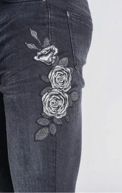 Gianni Kavanagh Černé Jeany S Růží -MIKINY Prodejní prodejna gianni kavanagh roses bloom jeans 4