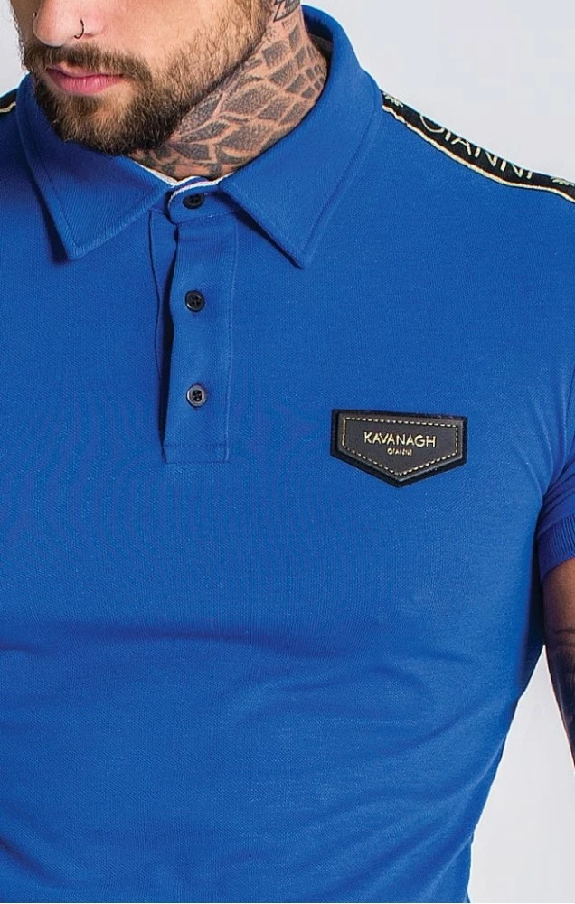 Gianni Kavanagh Royal Blue Polo With Gk Gold Lurex Ribbon 2 Gianni Kavanagh Royal Blue Polo With Gk Gold Lurex Ribbon – Bild 2