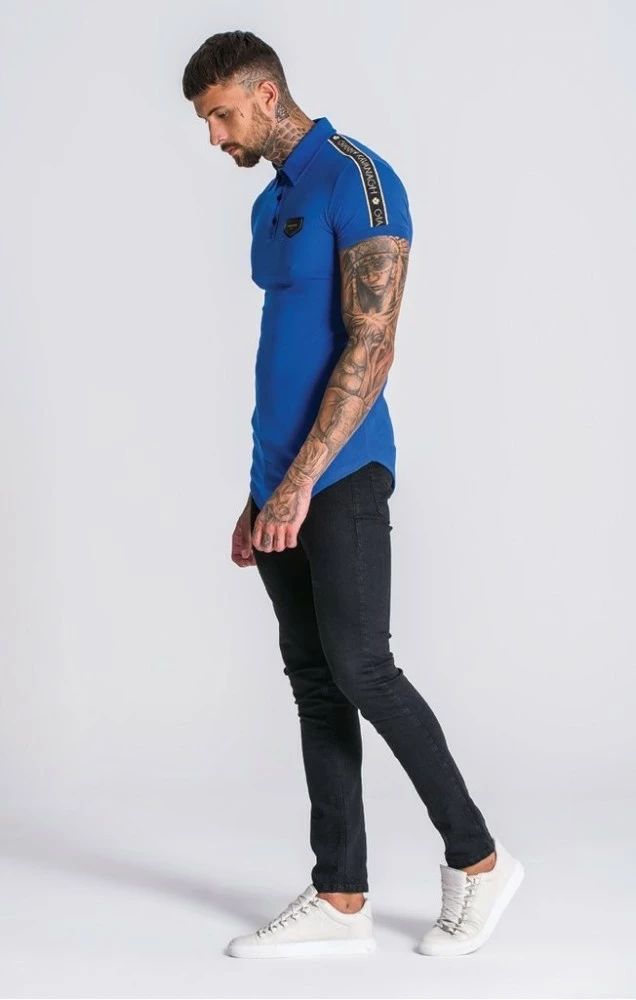 Gianni Kavanagh Royal Blue Polo With Gk Gold Lurex Ribbon 3 Gianni Kavanagh Royal Blue Polo With Gk Gold Lurex Ribbon – Bild 3