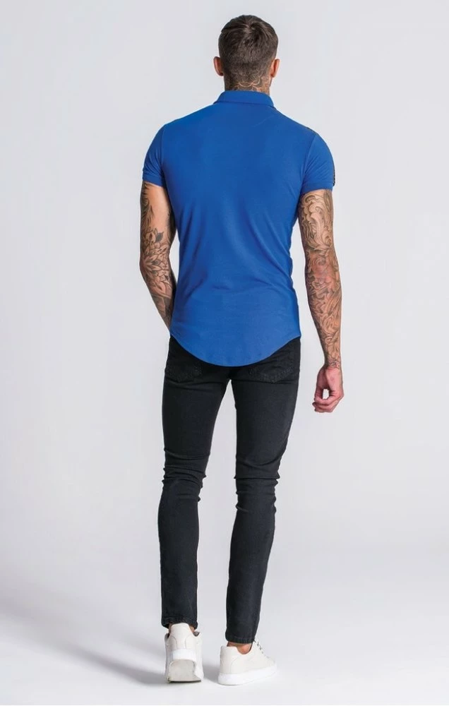 Gianni Kavanagh Royal Blue Polo With Gk Gold Lurex Ribbon 4 Gianni Kavanagh Royal Blue Polo With Gk Gold Lurex Ribbon – Bild 4