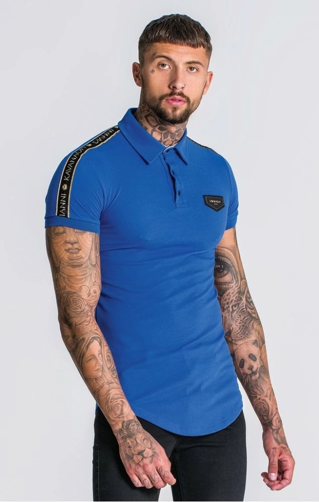 Gianni Kavanagh Royal Blue Polo With Gk Gold Lurex Ribbon 1 Gianni Kavanagh Royal Blue Polo With Gk Gold Lurex Ribbon
