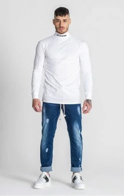 Gianni Kavanagh Pánský Bílý Rolák Turtleneck -MIKINY Prodejní prodejna gianni kavanagh white checkmate turtleneck 2