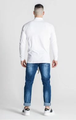 Gianni Kavanagh Pánský Bílý Rolák Turtleneck -MIKINY Prodejní prodejna gianni kavanagh white checkmate turtleneck 3