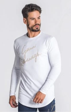 Gianni Kavanagh White Diamond Long Sleeve Tee