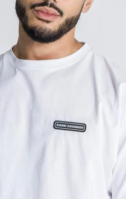 Gianni Kavanagh Pánské Bílé Triko Nápis Na Zádech -MIKINY Prodejní prodejna gianni kavanagh white disorder logo tee 2