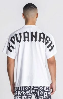 Gianni Kavanagh Pánské Bílé Triko Nápis Na Zádech