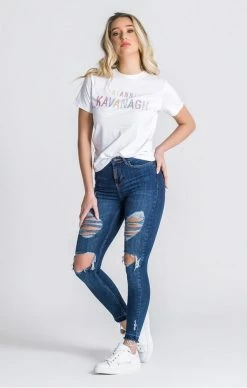 Gianni Kavanagh Bélé Tričko S Kamínkama -MIKINY Prodejní prodejna gianni kavanagh white formentera tee 2