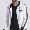 Gianni Kavanagh White Hoodie Jacket With GK Gold Lurex Ribbon