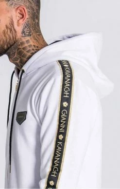 Gianni Kavanagh White Hoodie Jacket With GK Gold Lurex Ribbon 7 Gianni Kavanagh White Hoodie Jacket With GK Gold Lurex Ribbon -MIKINY Prodejní prodejna gianni kavanagh white hoodie jacket with gk gold lurex ribbon 2