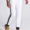 Gianni Kavanagh White Joggers With GK Gold Lurex Ribbon