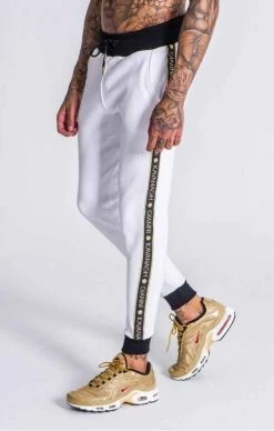 Gianni Kavanagh White Joggers With GK Gold Lurex Ribbon -MIKINY Prodejní prodejna gianni kavanagh white joggers with gk gold lurex ribbon 2