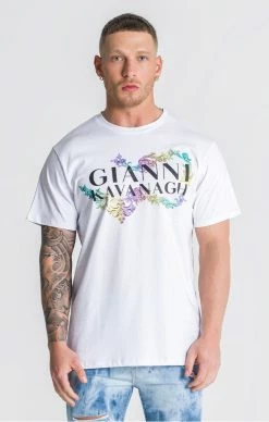 Gianni Kavanagh Pánské Bílé Tričko Renaissance