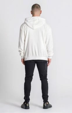 Gianni Kavanagh Bílá Pánská Mikina Sherpa -MIKINY Prodejní prodejna gianni kavanagh white velvet sherpa hoodie 3