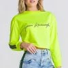 Gianni Kavanagh Yellow Neo Signature Cropped Sweater