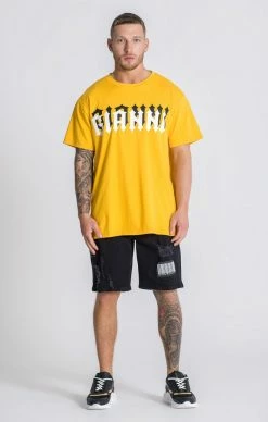 Gianni Kavanagh Pánské Žluté Triko Oversized -MIKINY Prodejní prodejna gianni kavanagh yellow outline oversized tee 2