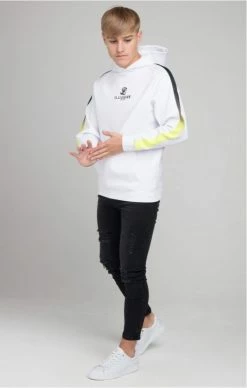 Illusive London Bílá Dětská Mikina -MIKINY Prodejní prodejna illusive london fade panel overhead hoodie white 1