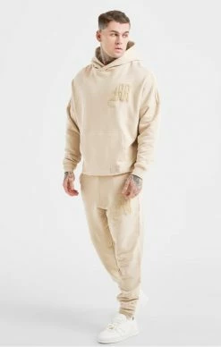 Messi X Sik Silk Pánská Béžová Mikina -MIKINY Prodejní prodejna messi x sik silk beige logo overhead hoodie 2