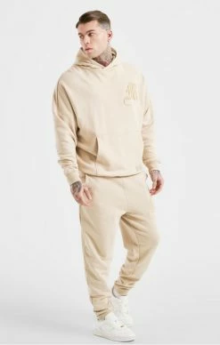 Messi X Sik Silk Pánská Béžová Mikina -MIKINY Prodejní prodejna messi x sik silk beige logo overhead hoodie 3