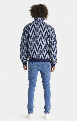 Messi X Sik Silk Pánská Zimní Mikina -MIKINY Prodejní prodejna messi x sik silk borg funnel jacket navy grey 4