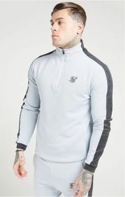 Sik Silk 1/4 Zip Eyelet Poly Tape Track Top