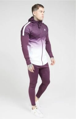Sik Silk ﻿Athlete Hybrid Zip Through Hoodie Rich Burgundy Fade -MIKINY Prodejní prodejna sik silk athlete hybrid zip through hoodie rich burgundy fade 2