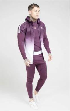 Sik Silk ﻿Athlete Hybrid Zip Through Hoodie Rich Burgundy Fade -MIKINY Prodejní prodejna sik silk athlete hybrid zip through hoodie rich burgundy fade 4