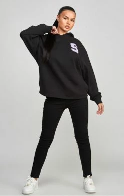 Sik Silk Dámská Černá Mikina Longline Varsity -MIKINY Prodejní prodejna sik silk black longline varsity hoodie 4