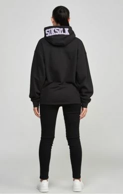 Sik Silk Dámská Černá Mikina Longline Varsity -MIKINY Prodejní prodejna sik silk black longline varsity hoodie 5